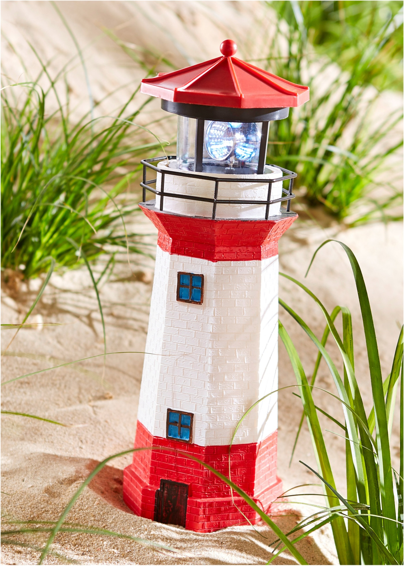 Miniatur Leuchtturm Dekoration Garten Accessoire mit Solar Licht