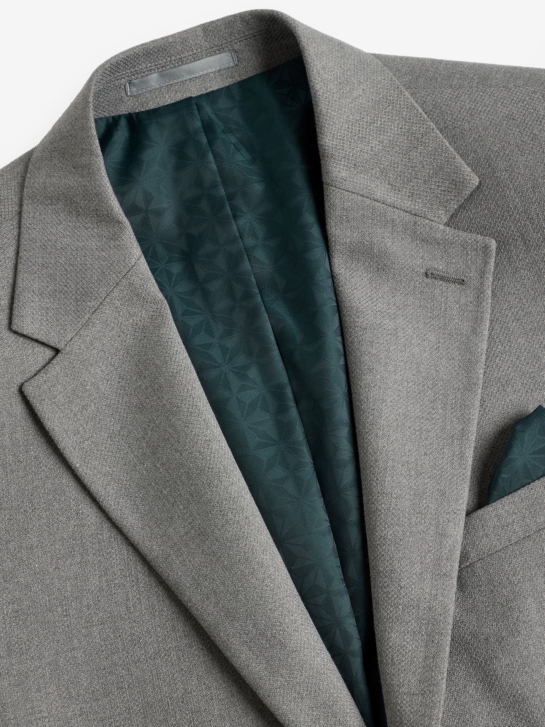 Grijs - Slim Fit - Kostuum met textuur: colbert