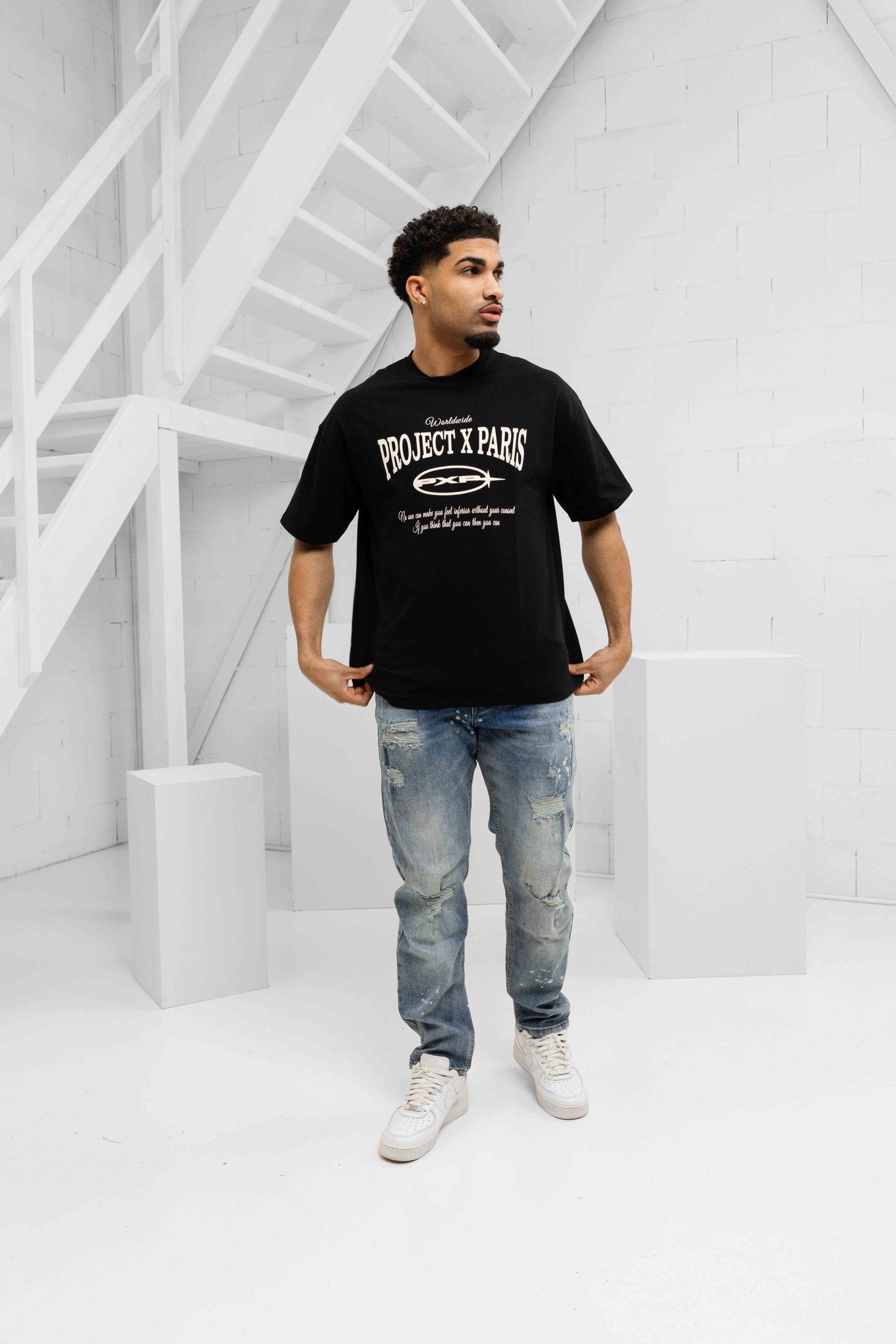 Project X Paris Varsity T-Shirt Heren Zwart
