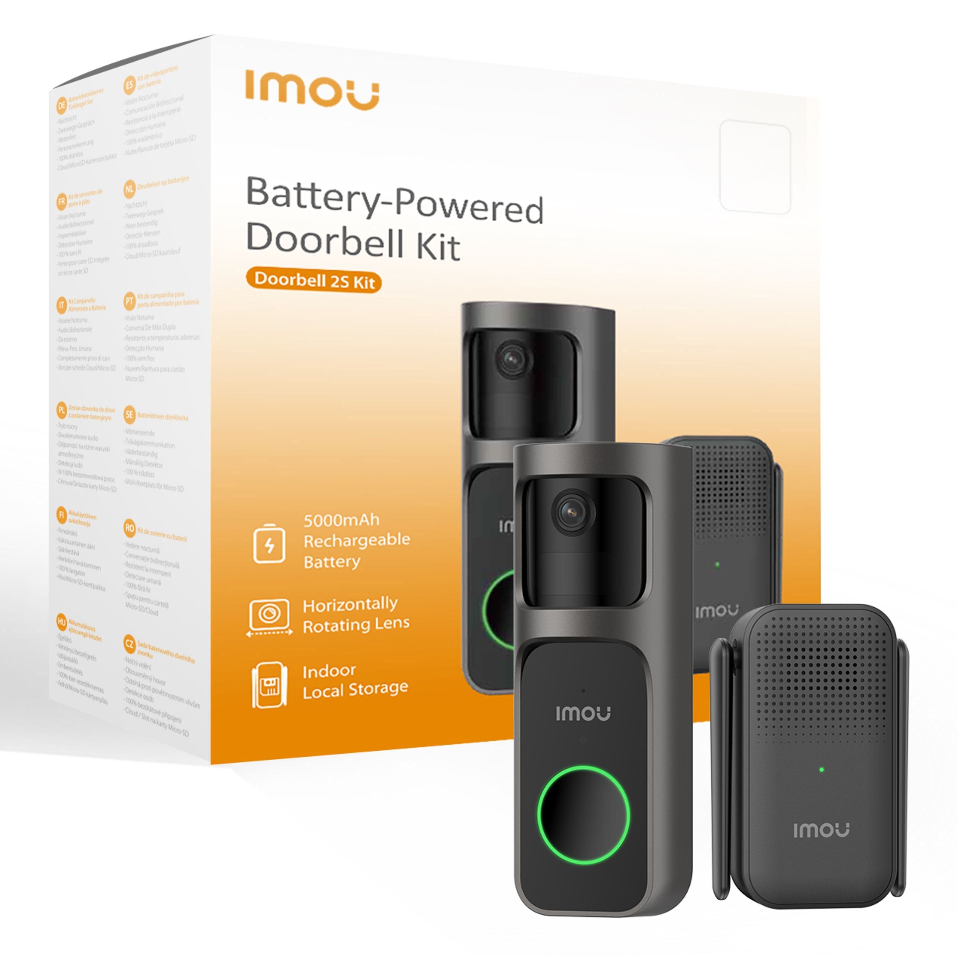 Imou Doorbell 2S 2K Trådløs videodørklokke med ringeklokke