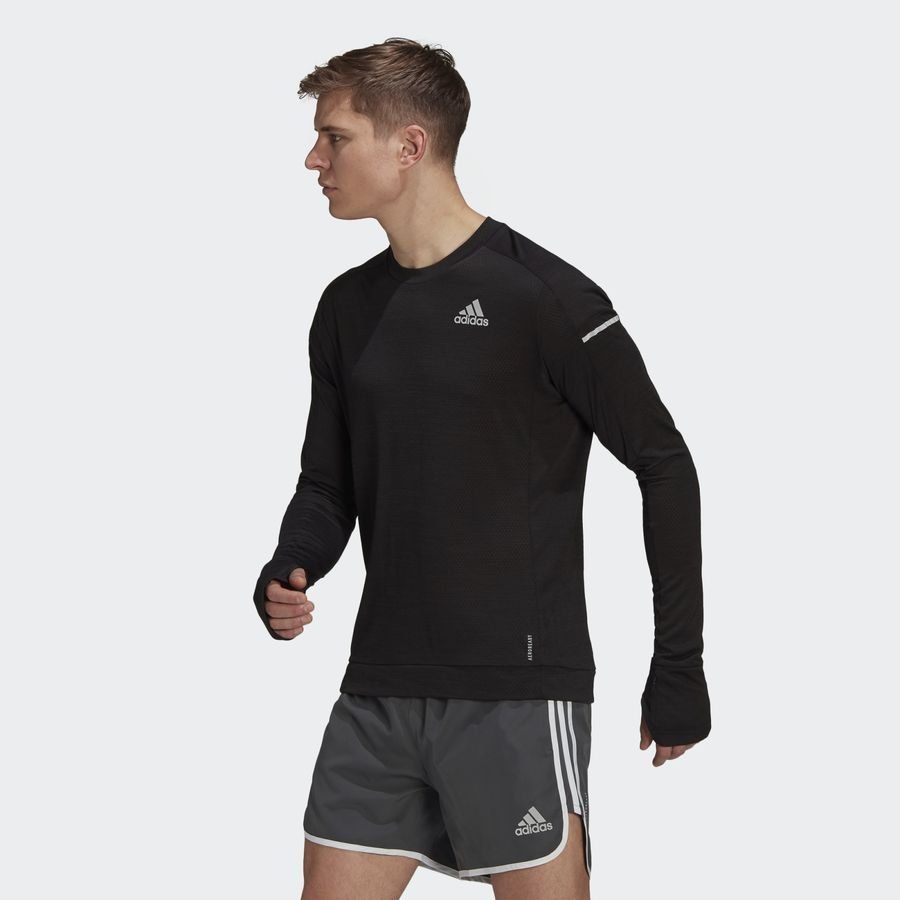 adidas Haut Running COOLER - Noir Manches Longues