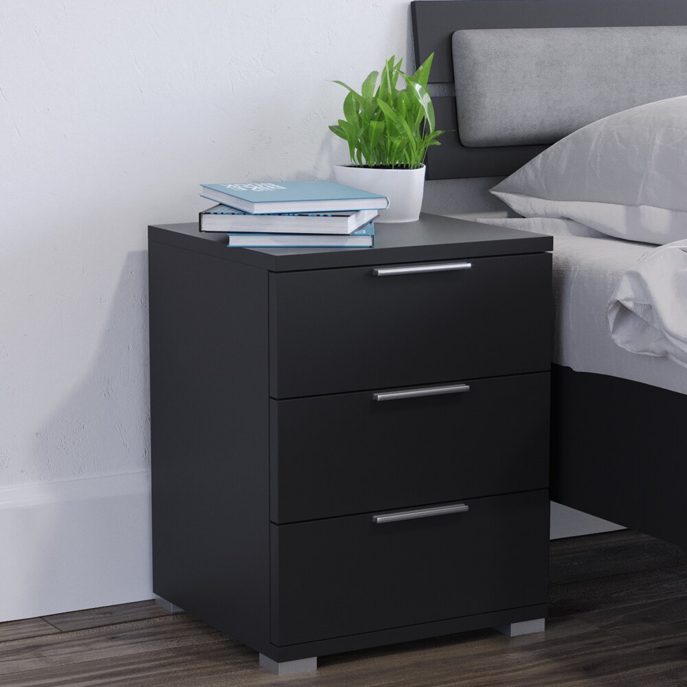 VICCO 2x Nachtschrank Kommode Nachttisch Schublade AblageSchlafzimmer Schwarz