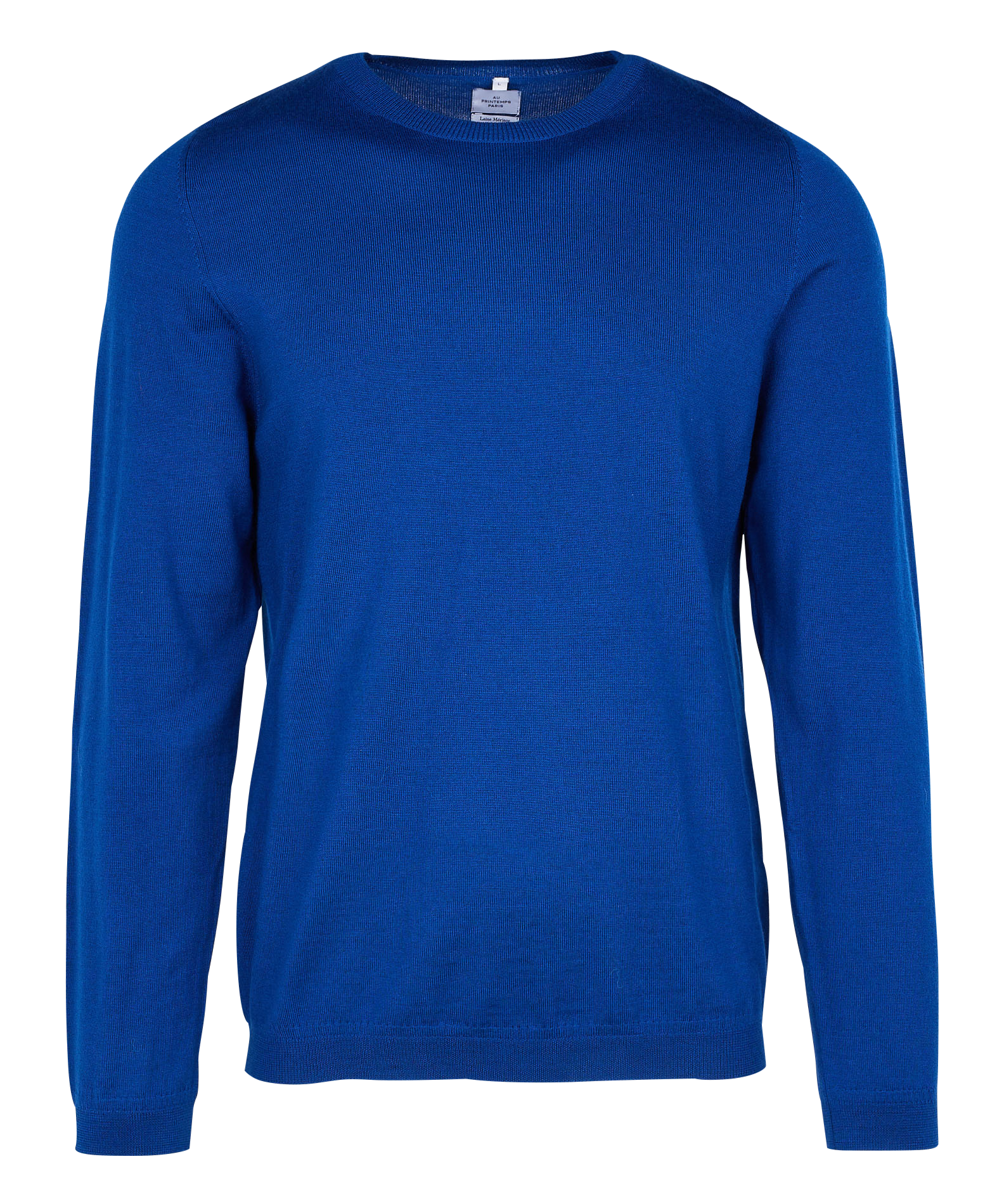 Pull col rond regular-fit en laine | Bleu