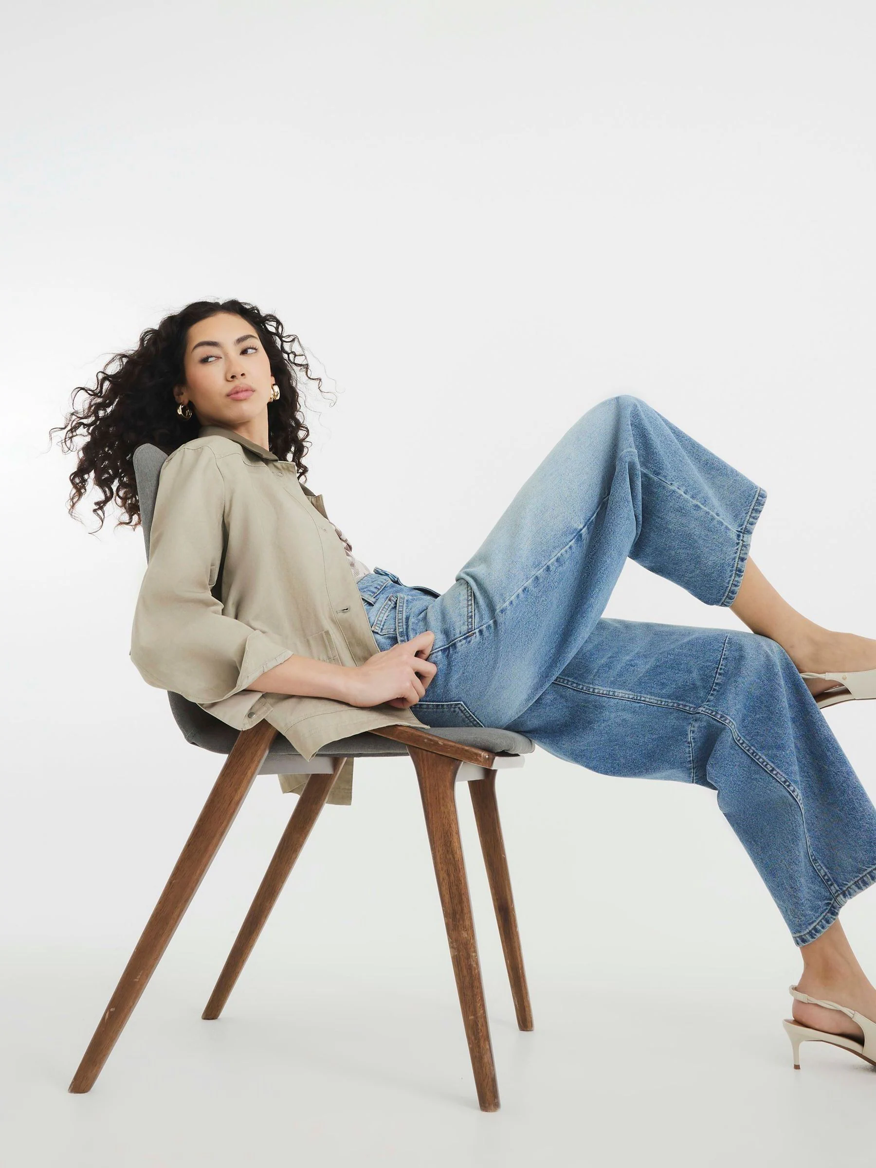 River Island Pocket Front Barrel 100% Katoenen Jeans