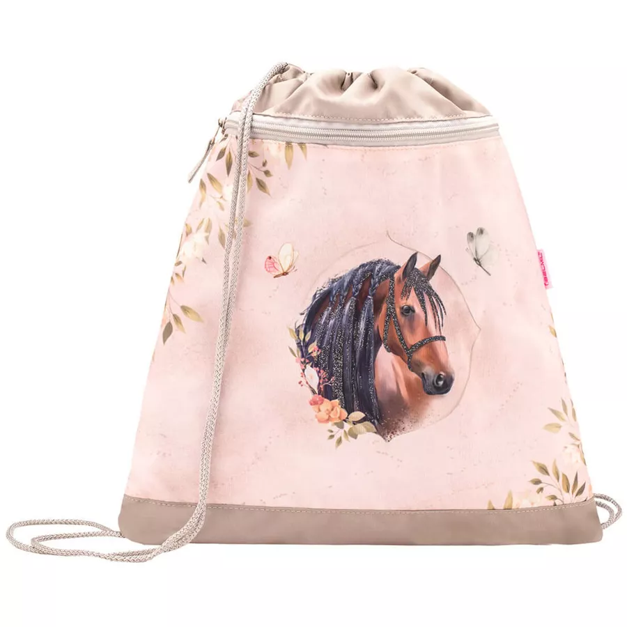 Belmil Schulranzen Mini Fit Schulranzen Set 4-teilig mit Brustgurt Horse Chestnut