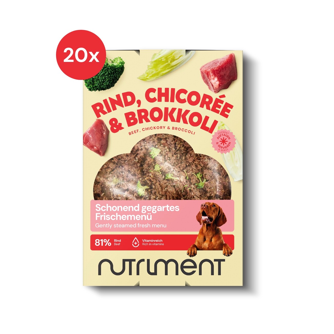 Nutriment Frischemenü Rind, Chicorée & Brokkoli 20x400 g