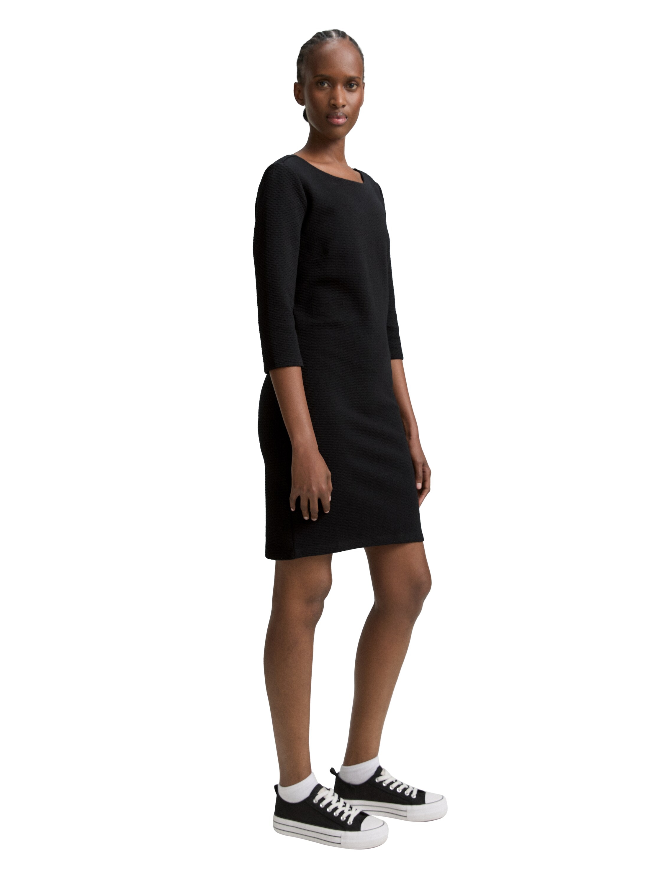 TOM TAILOR Denim Shirtkleid Ohne Taschen Sommerkleid in Struktur-Optik und mit Stretch