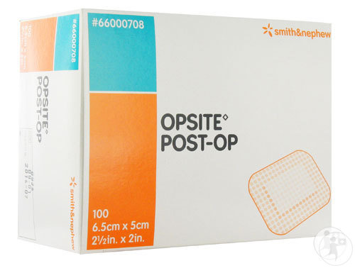 Smith&Nephew Opsite Post-Op Pansement Adhésif Avec Compresse Centrale 6,5x5cm Pièces 100 (66000708)