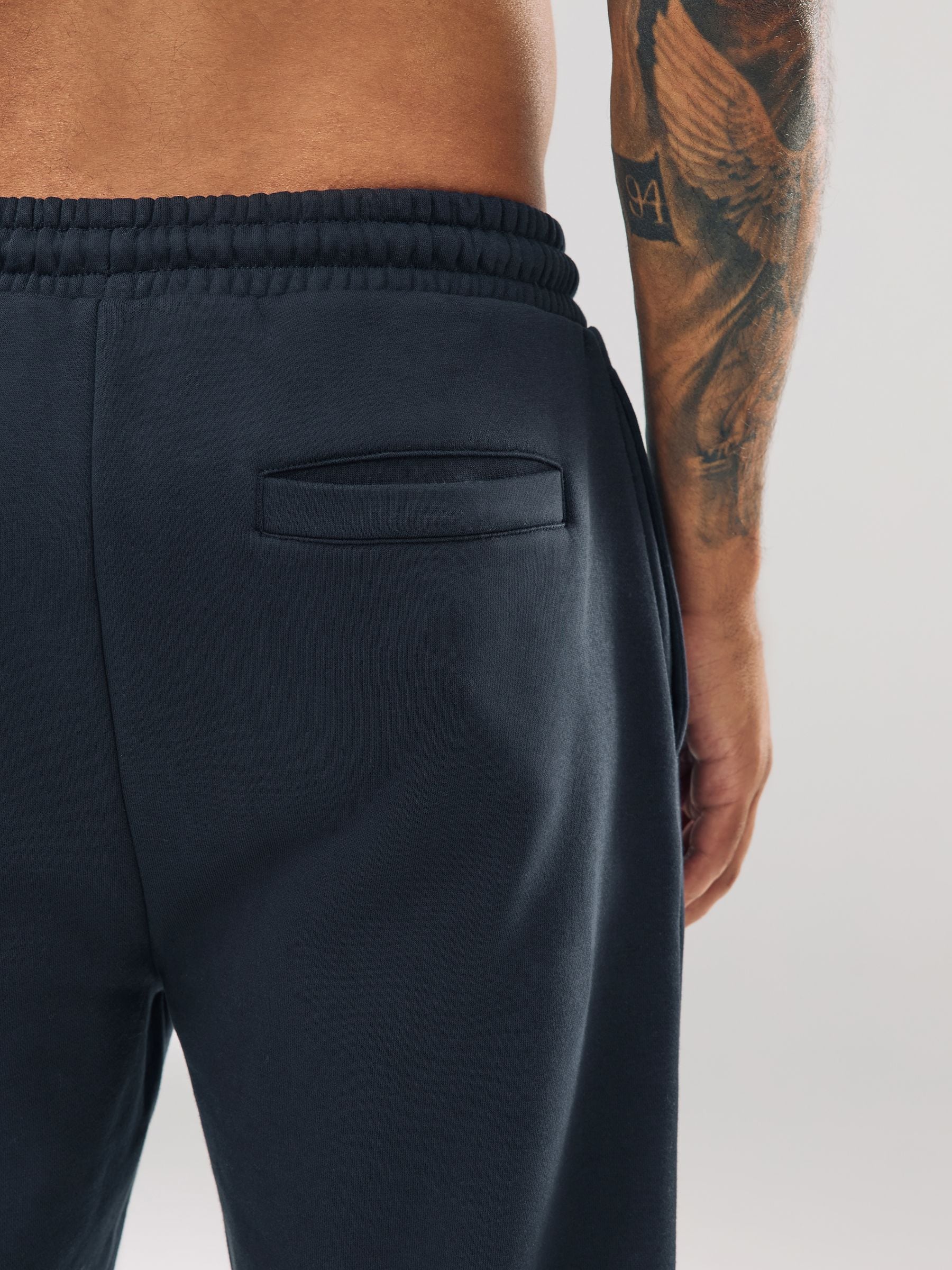 Donkerblauw - Straight fit - Katoenrijke Jersey Joggingbroeken