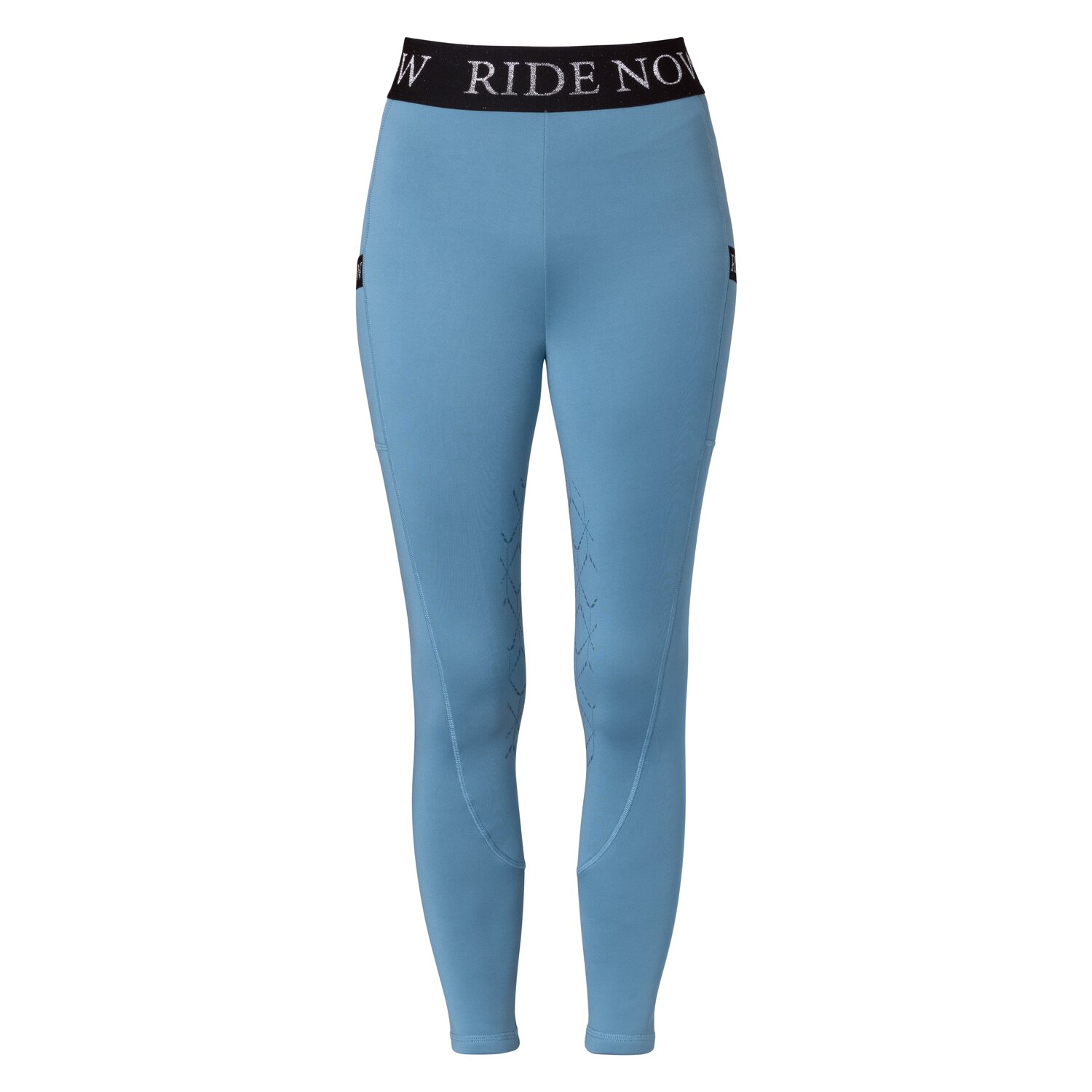 RIDE now Thermo-Reitleggings Grip-Halbbesatz  - sky blue