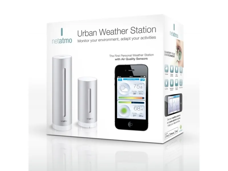 Netatmo NWS01-EC, Aluminium, Indendørs barometer, Indendørs hygrometer, Indendørs termometer, Udendørs barometer, Udendørs..., Barometer, Hygrometer, Termometer, Barometer, Hygrometer, Termometer, Aluminium, Plast, 260 - 1160 kPa