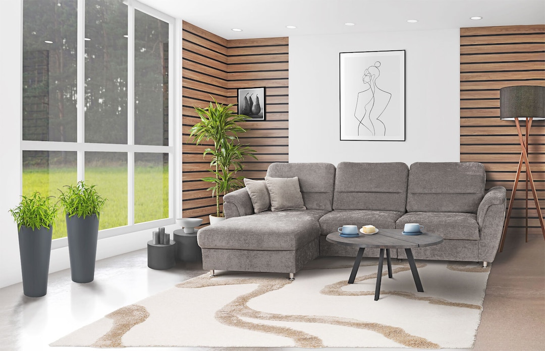 Ecksofa Deva 167 x 279 cm grau