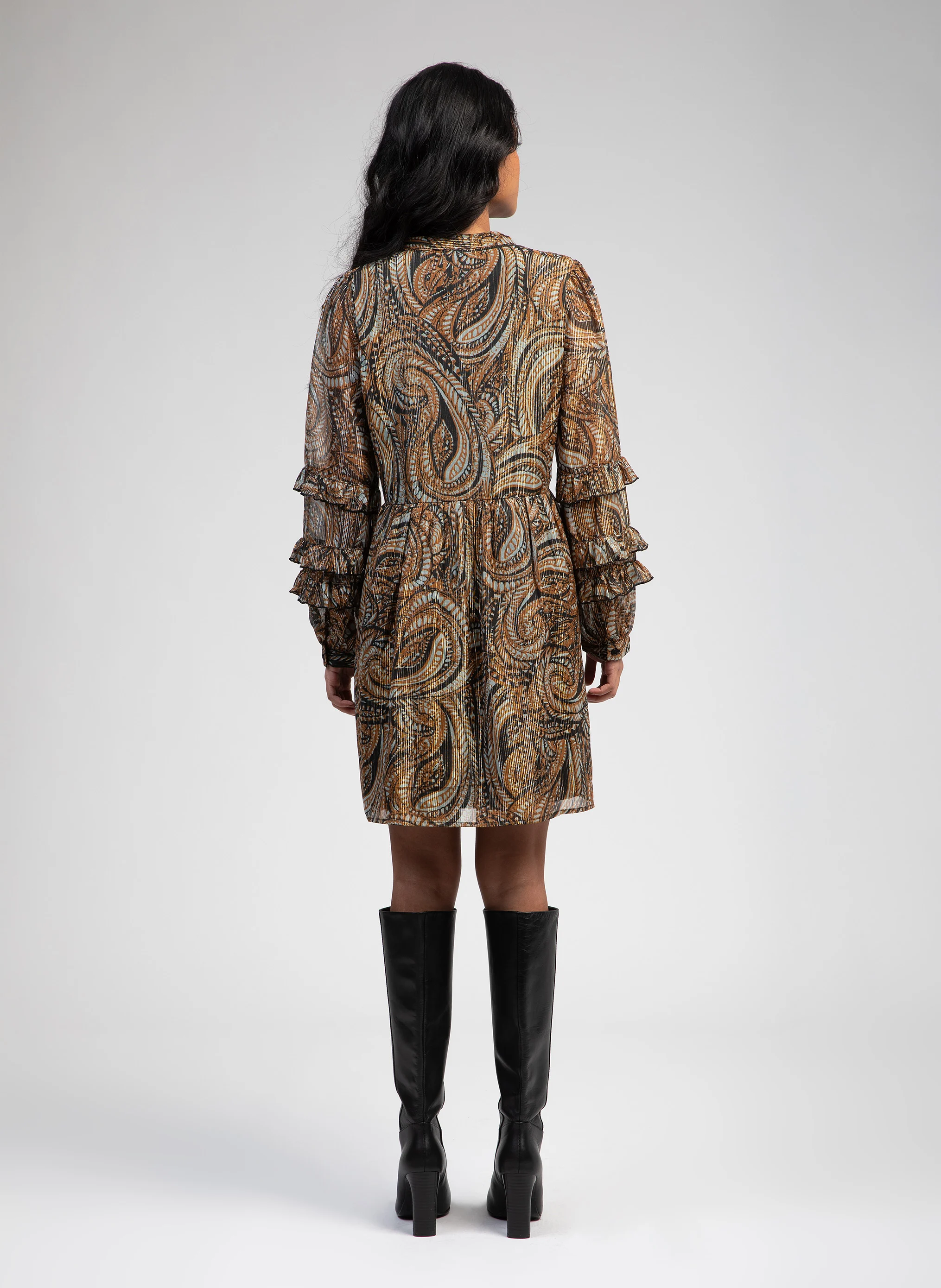 OVOLA - Robe col montant imprimée | Multicolore