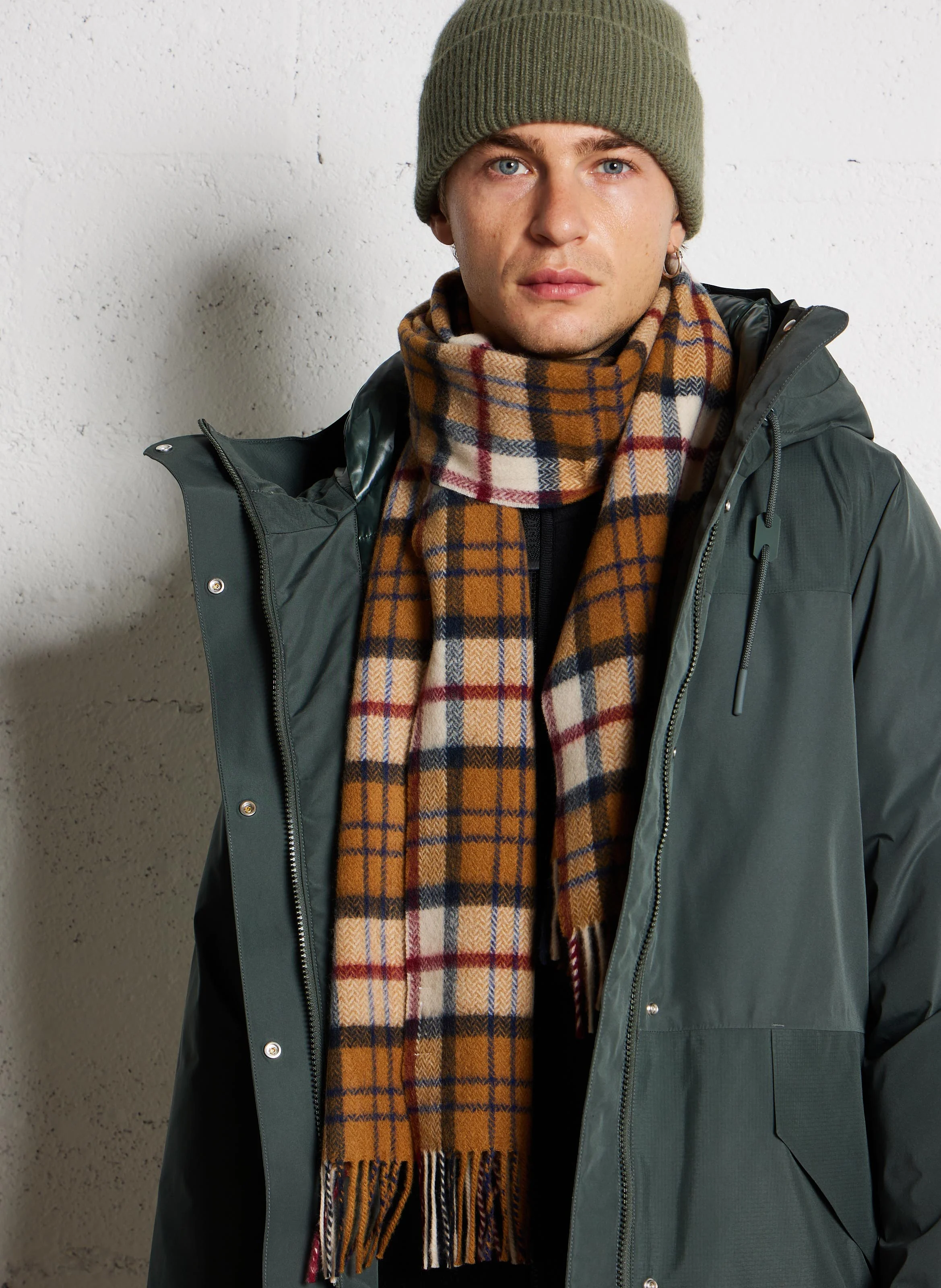 Echarpe chevrons en laine| Beige