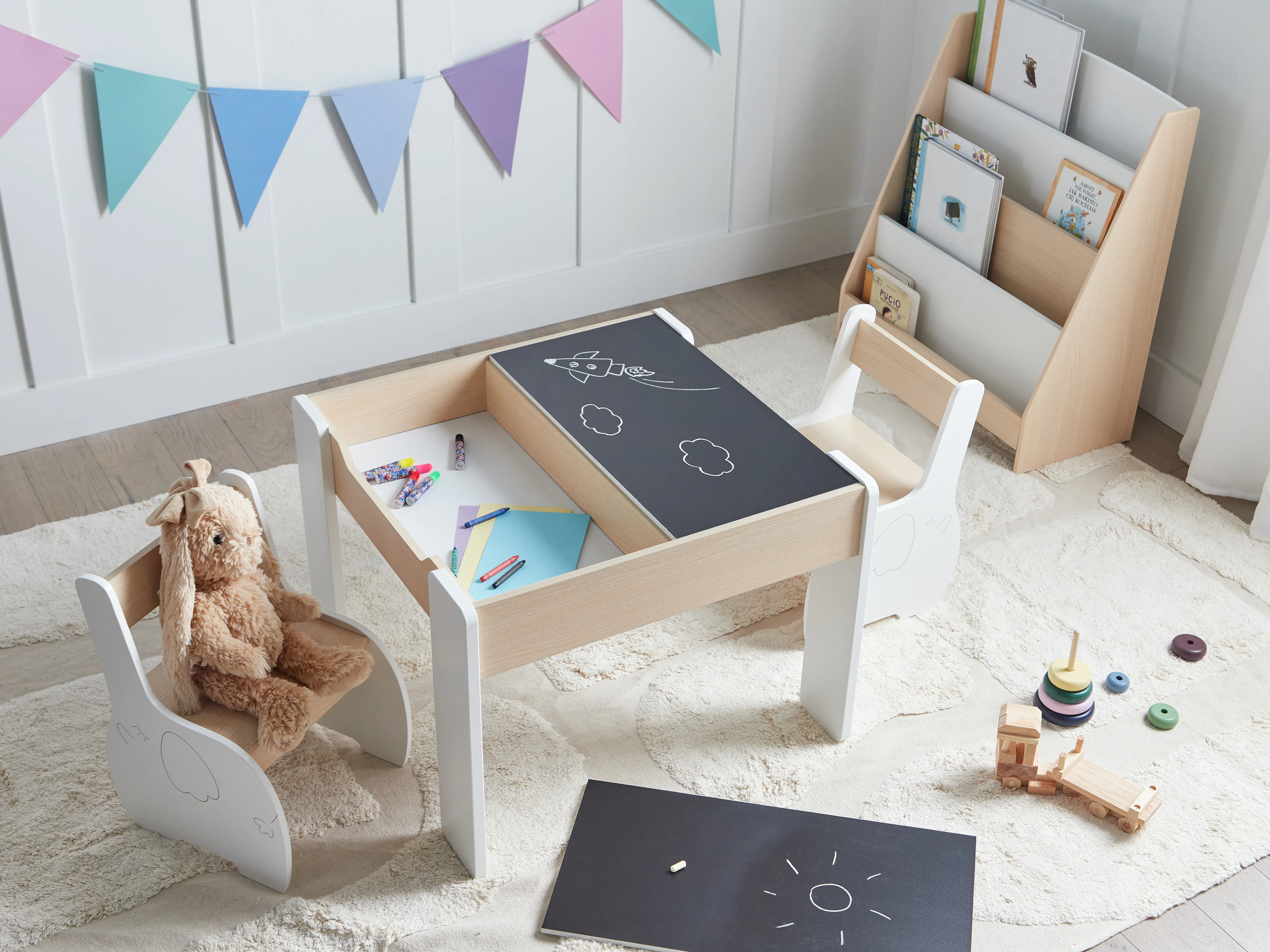 Kindertafel met stoelen LOYD Wit