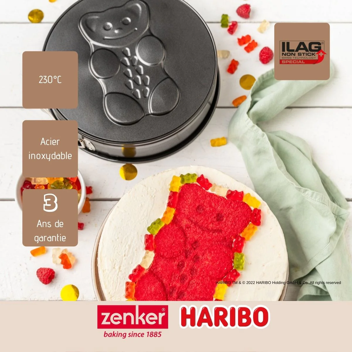 Moule à manqué à charnière 26 cm Haribo Zenker