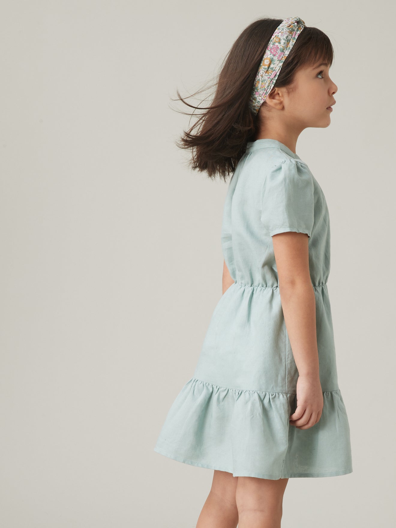 Robe Fille en lin et coton
