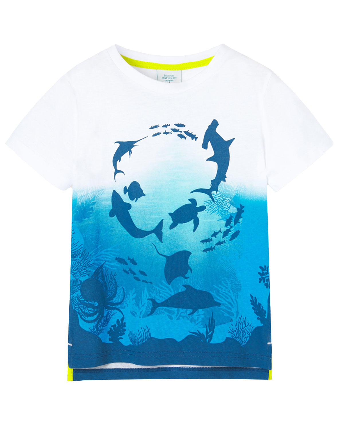 T-Shirt UNDERWATER in weiß/blau