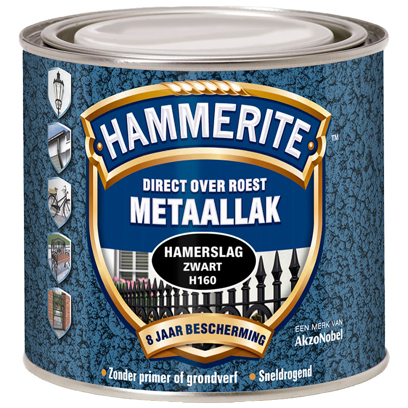 Hammerite hamerslag metaallak 250ml zwart H160