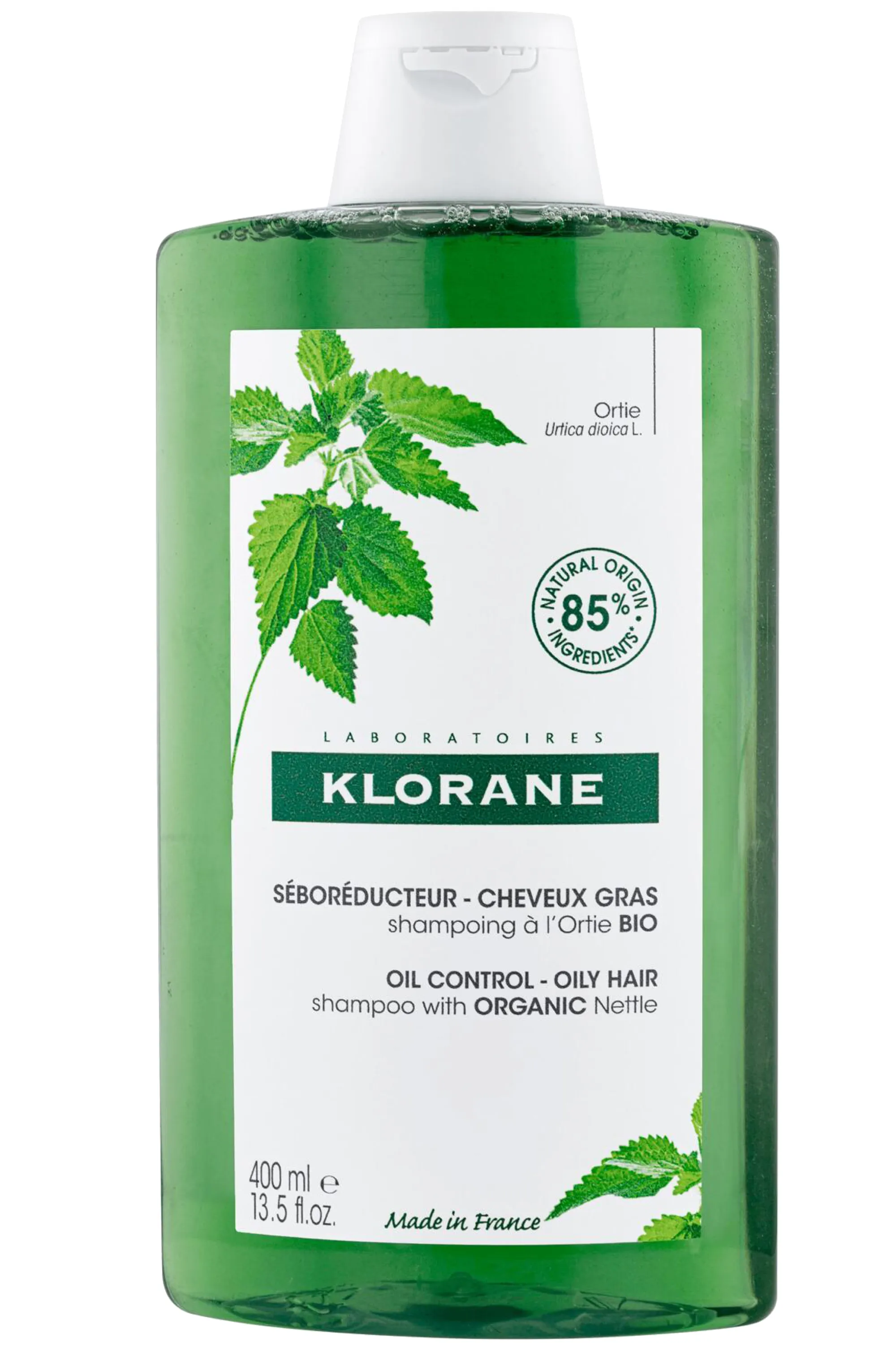 Klorane Shampoing séboréducteur à l’ortie bio pour cheveux gras-400 ml