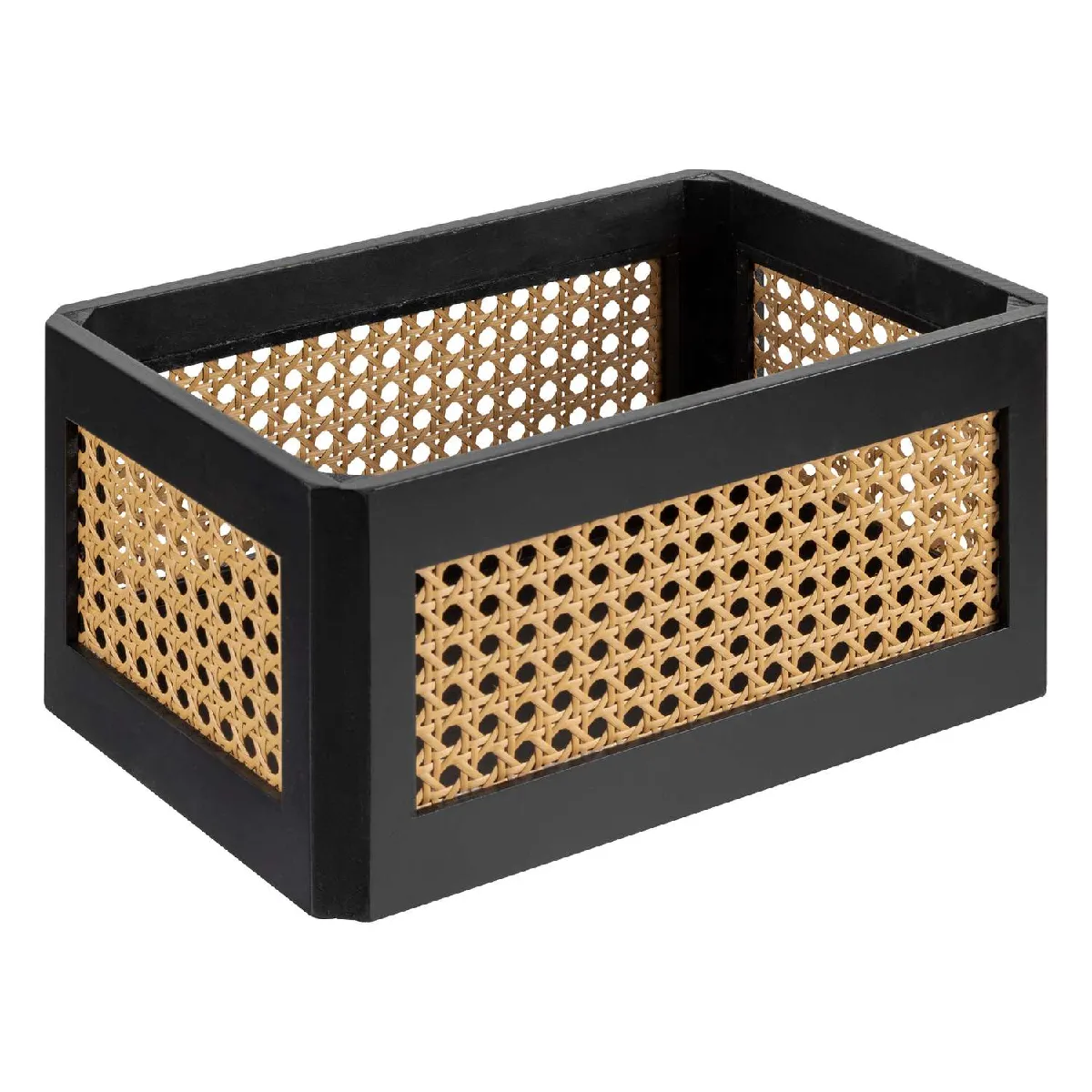 Atmosphera, Createur D'Interieur Atmosphera Lot de cagettes en cannage - Beige et Noir