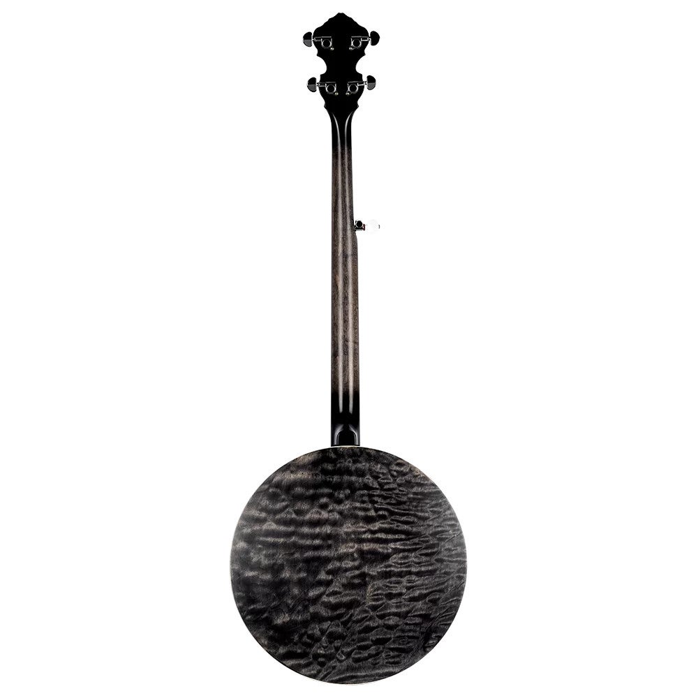 Ortega Falcon Series 5-string Banjo Transparent Charcoal elektrisch-akoestische banjo met gigbag
