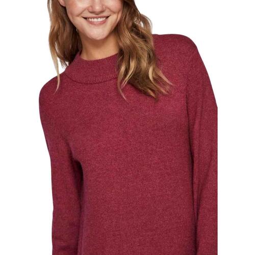 Vila - VIRIL CREW NECK L/S MIDI DRESS Rojo