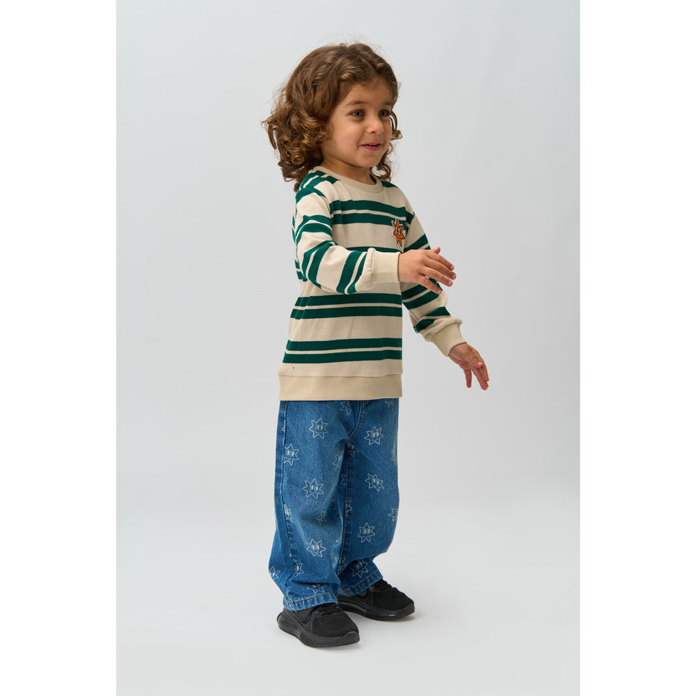 Køb THE NEW Siblings Deep Teal Striped Robbie Strik Sweatshirt