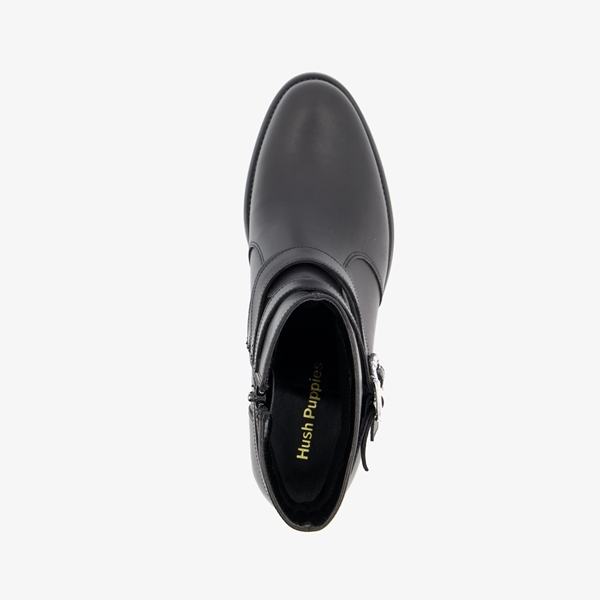 Hush Puppies leren dames enkellaarsjes met hak