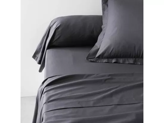 Taie de traversin - 45 x 185 cm uni - Fusain