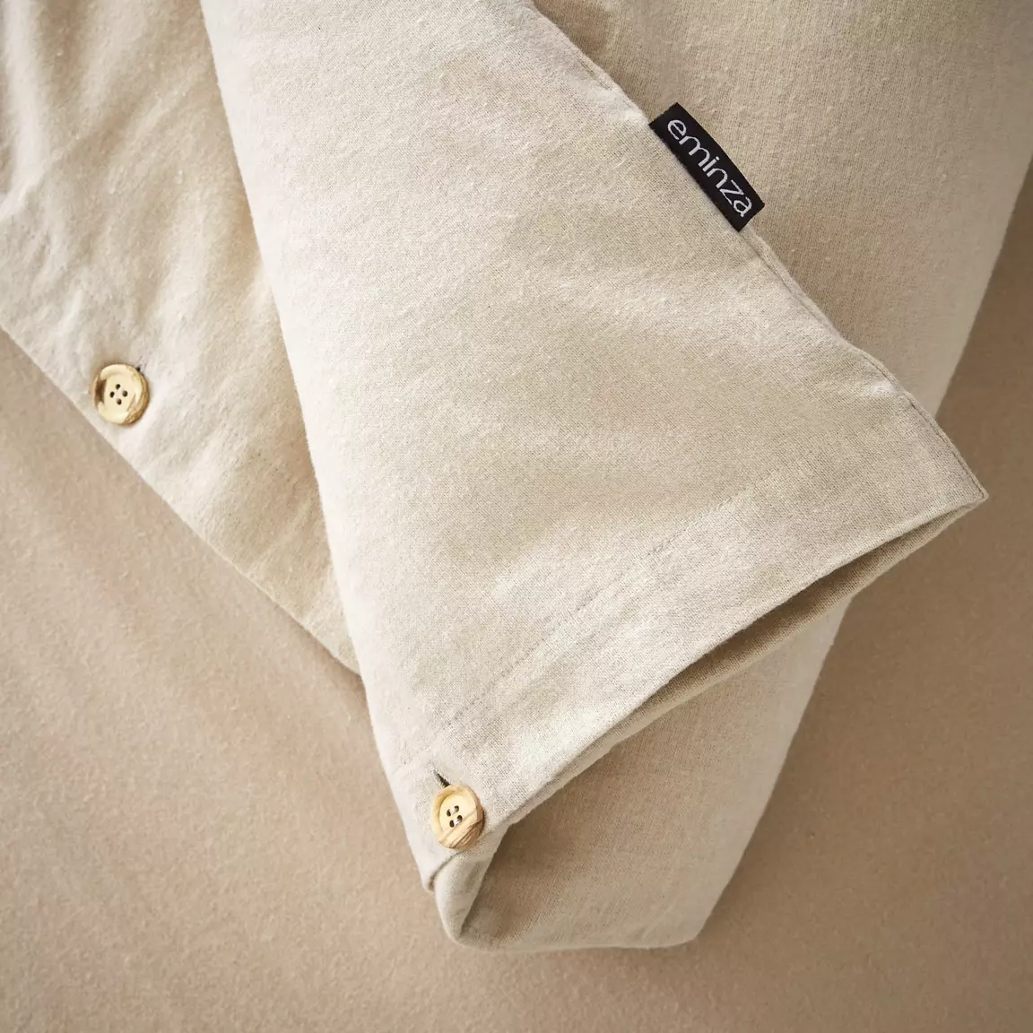 Housse de couette flanelle de coton (240 x 220 cm) Théa Beige
