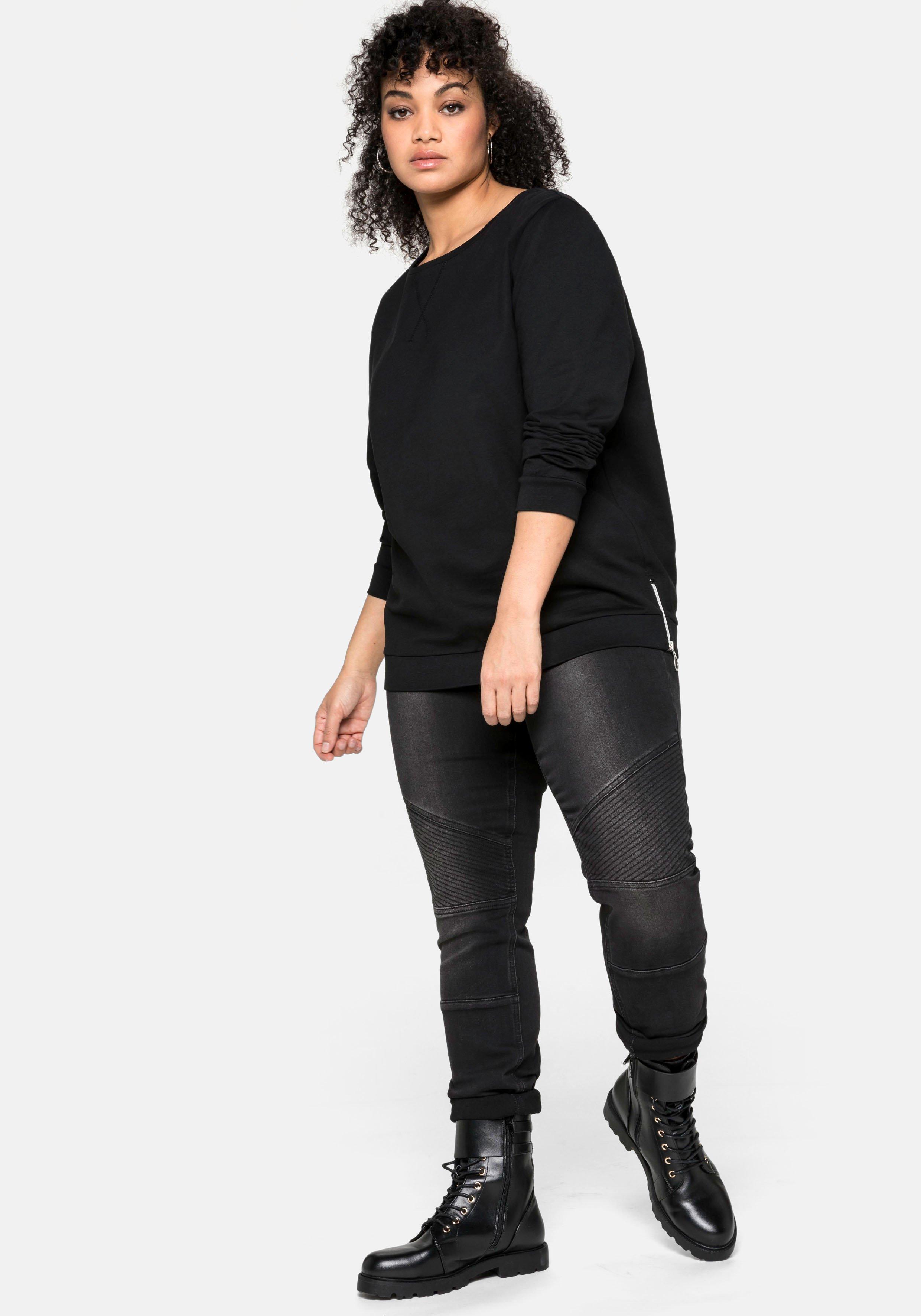 Sweatshirt mit seitlichen Reißverschlüssen