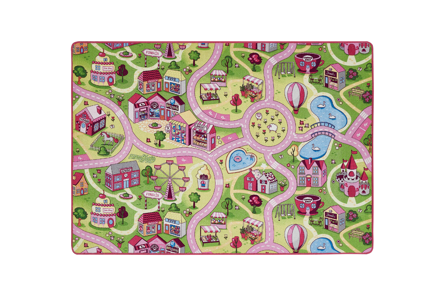 Kinderkleed Sweet Village 140 x 200 cm in multi