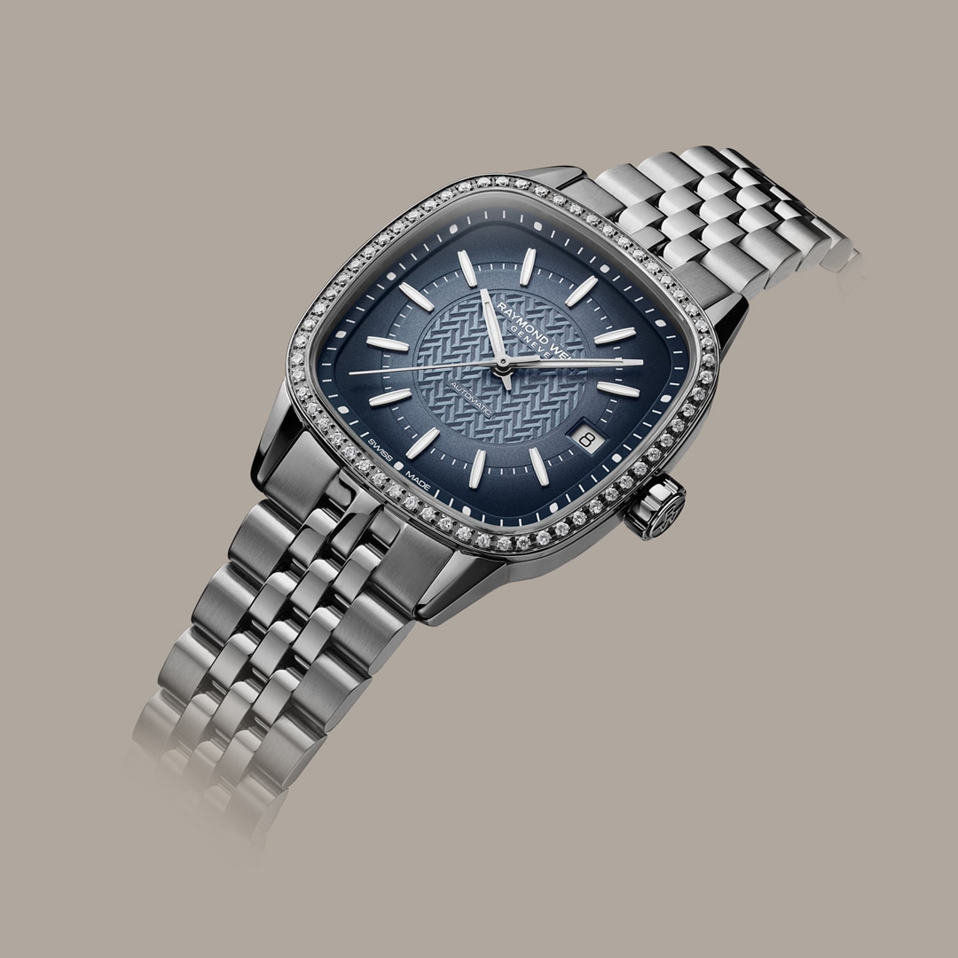 Raymond Weil Freelancer Square Automatik Diamonds Blau