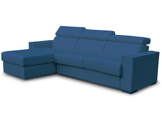 CITY - Canapé lit Andorra angle convertible 140 mf bleu
