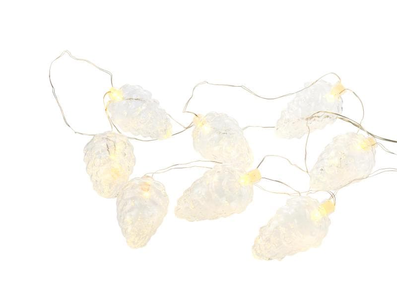 Sirius LED-Lichterkette Celina, 8 LEDs, 1.9 m, Transparent LED Lichterkette in Tannenzapfenform