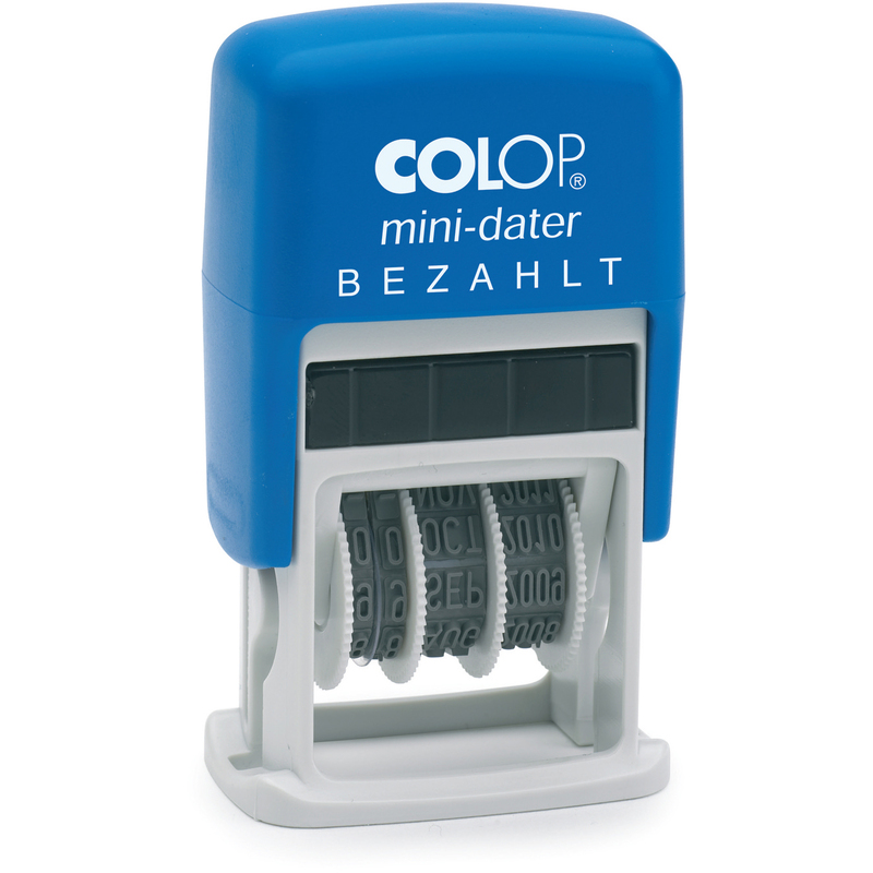 Colop S 160/L2 Datumstempel mit Text, BEZAHLT, blau/rot