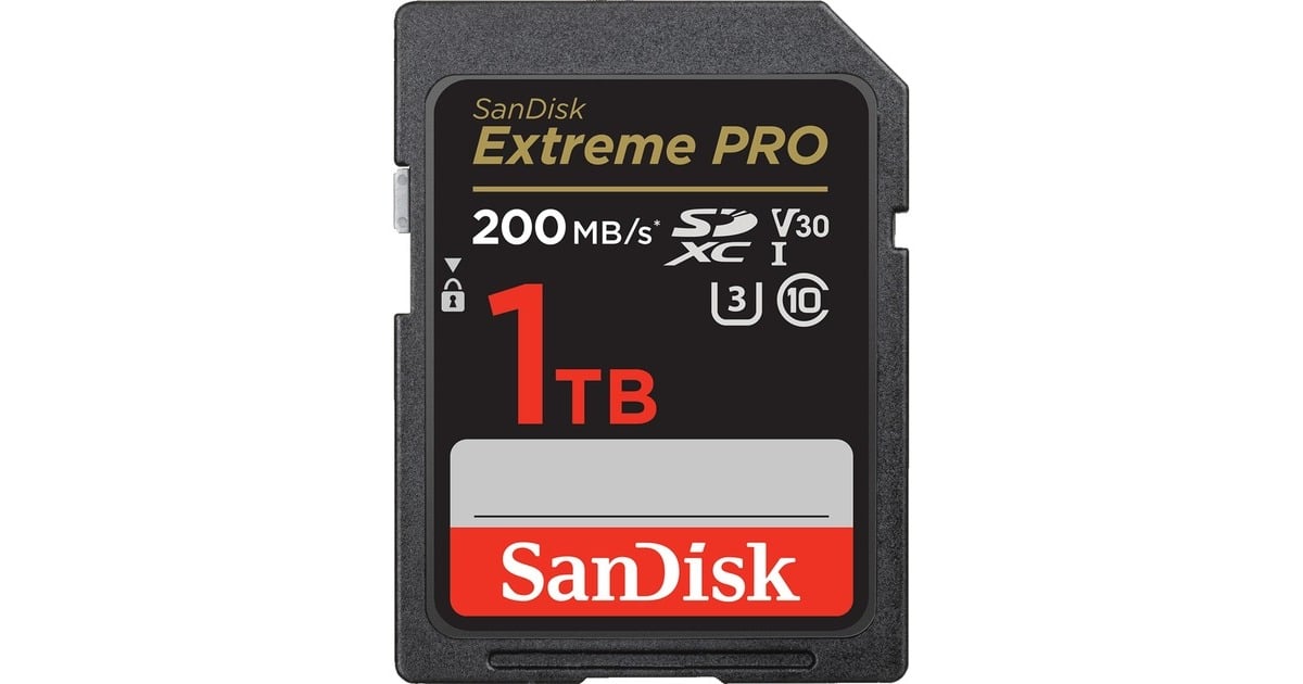 SanDiskExtreme PRO SDXC 1 TB geheugenkaart  (Zwart, UHS-I, Class 10, U3, V30)