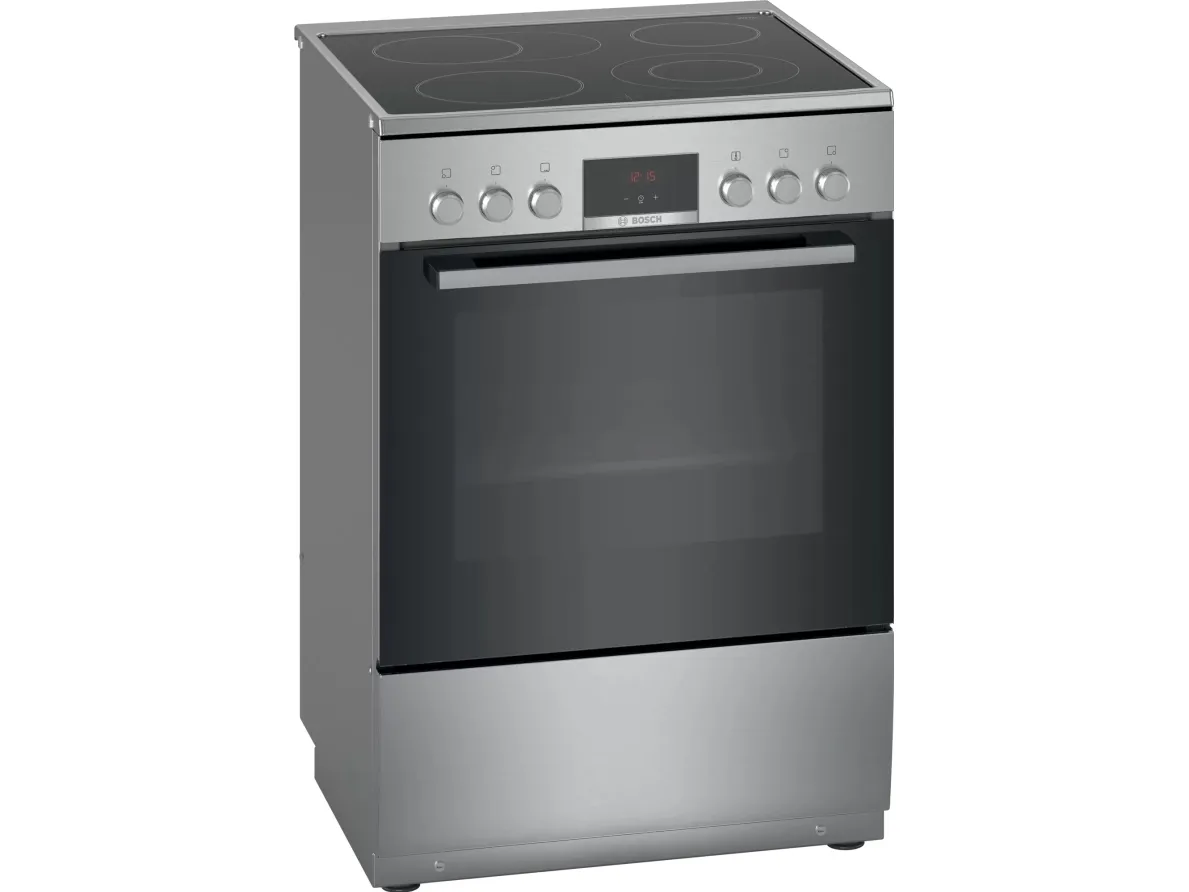 Bosch Serie | 4 HKR39A250U - Komfur - fritstående - bredde: 60 cm - dybde: 60 cm - højde: 90 cm - med selv-rengøring - rustfrit stål