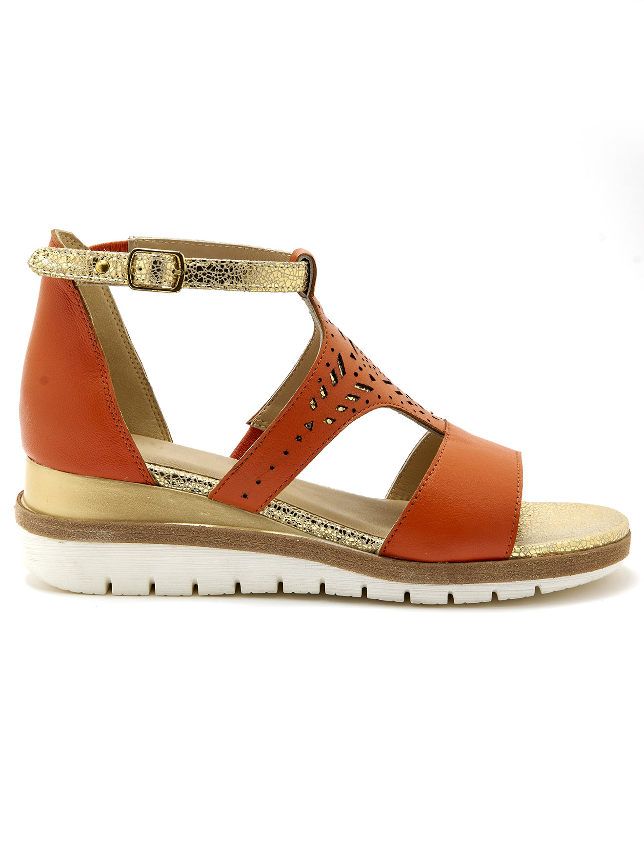 Sandales cuir motifs ajourés