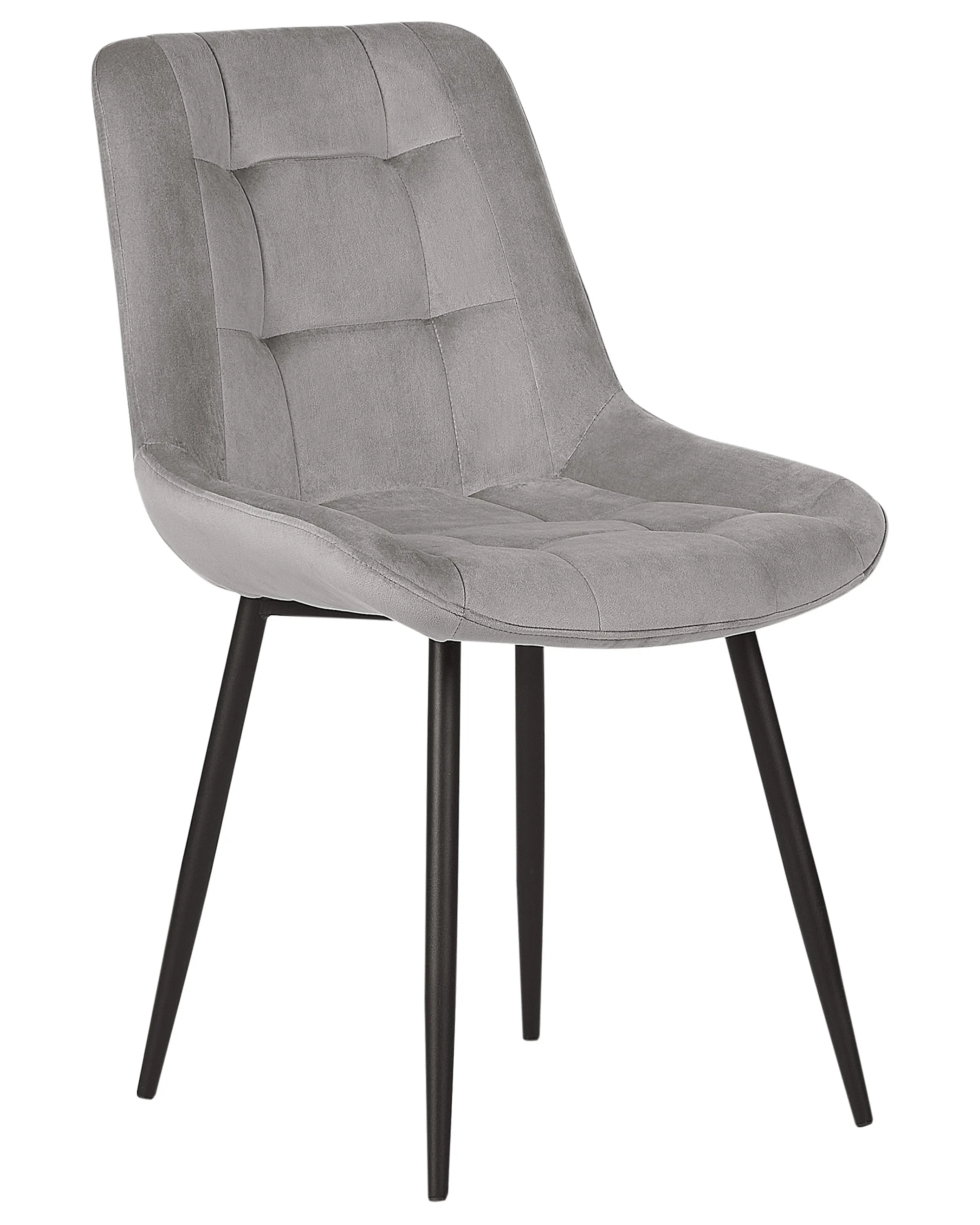 Set van 2 eetkamerstoelen MELROSE Fluweel Lichtgrijs