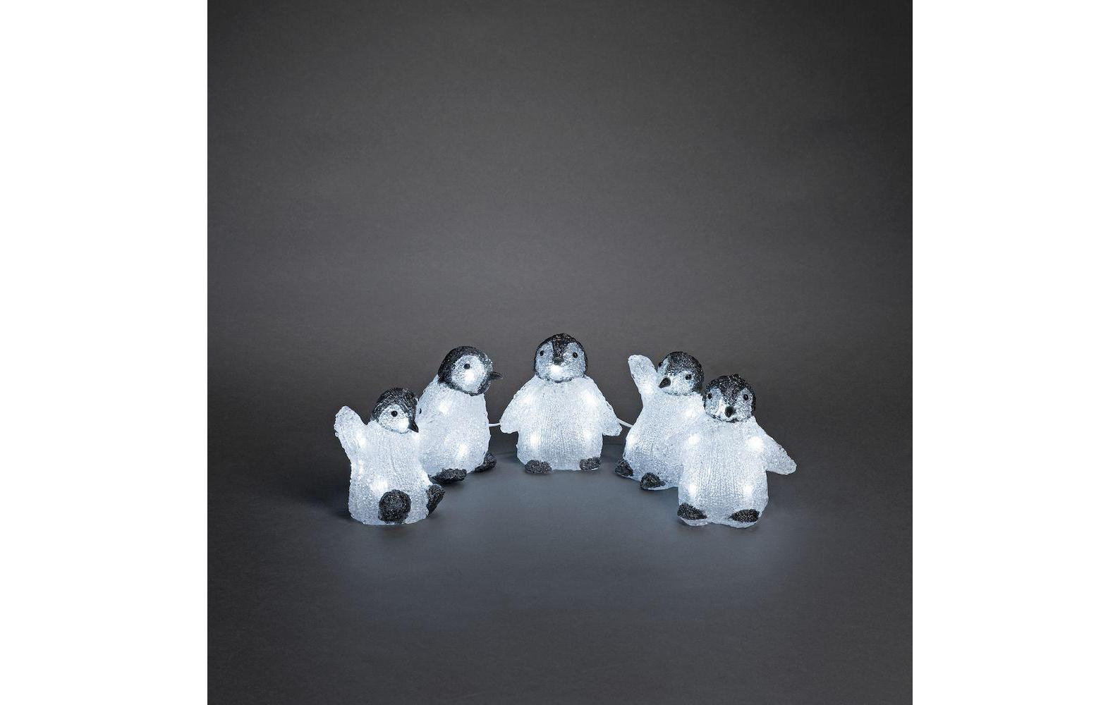 LED-Figur Acrylic 12.5cm Pinguine 5er SetWeihnachtsfiguren Acrylpinguine