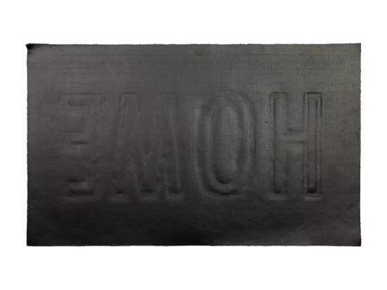 Tapis d'entrée en PVC imprimé et fibre pressée marron 45x75