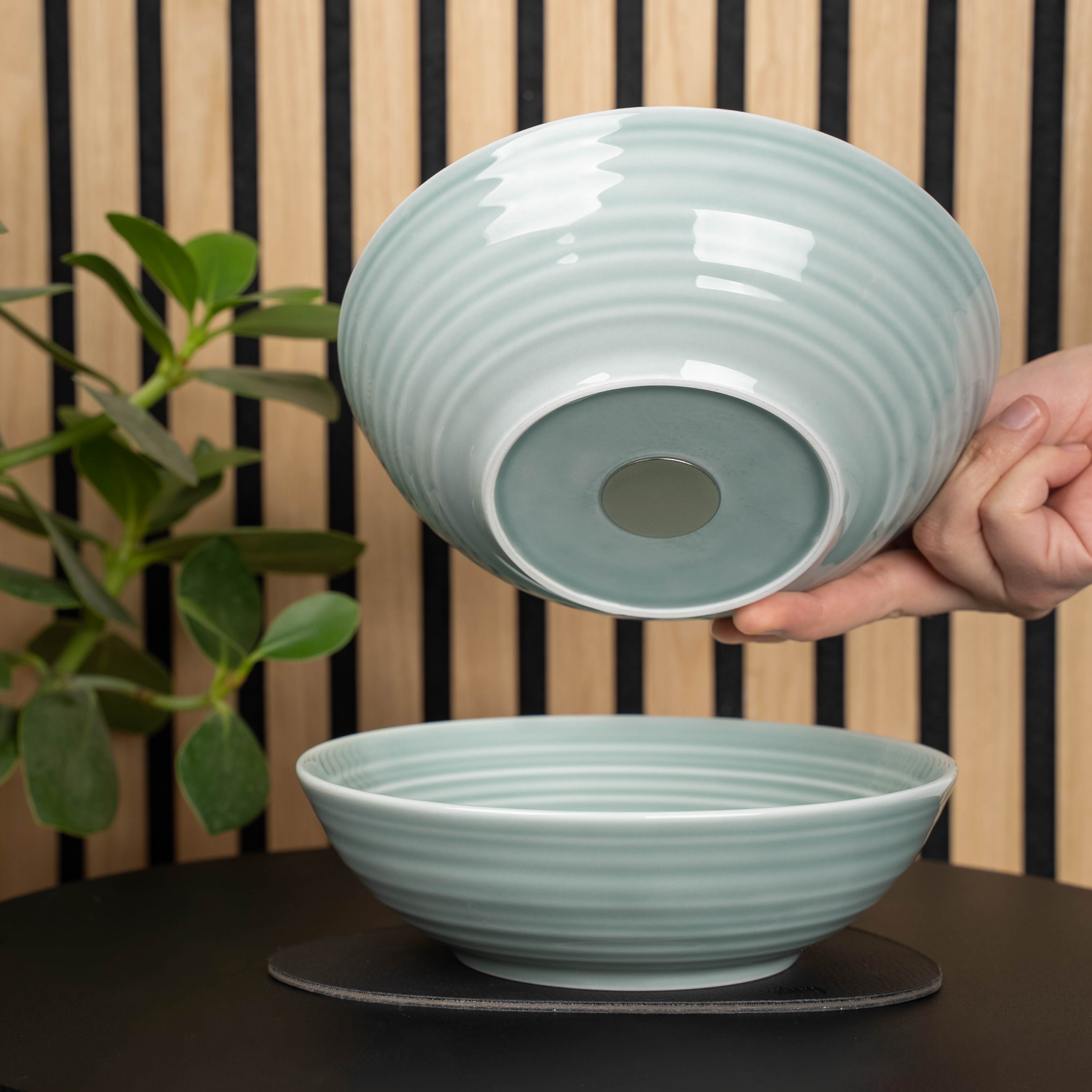 Silwy 20 cm set van 2 magnetisch porseleinen schaaltjes - Cyan