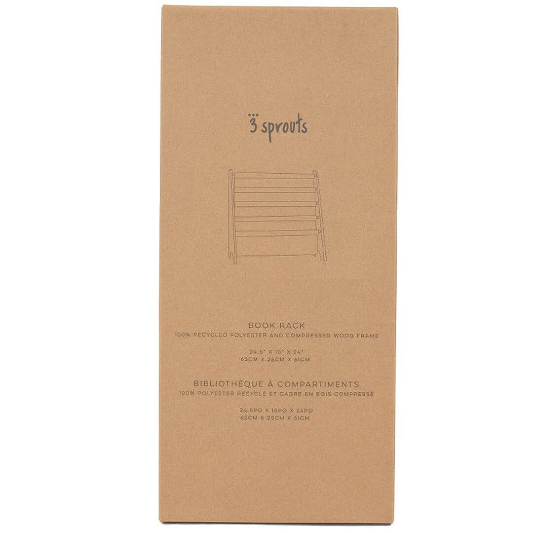 3 sprouts kinderboekenrek - beige checkerboard