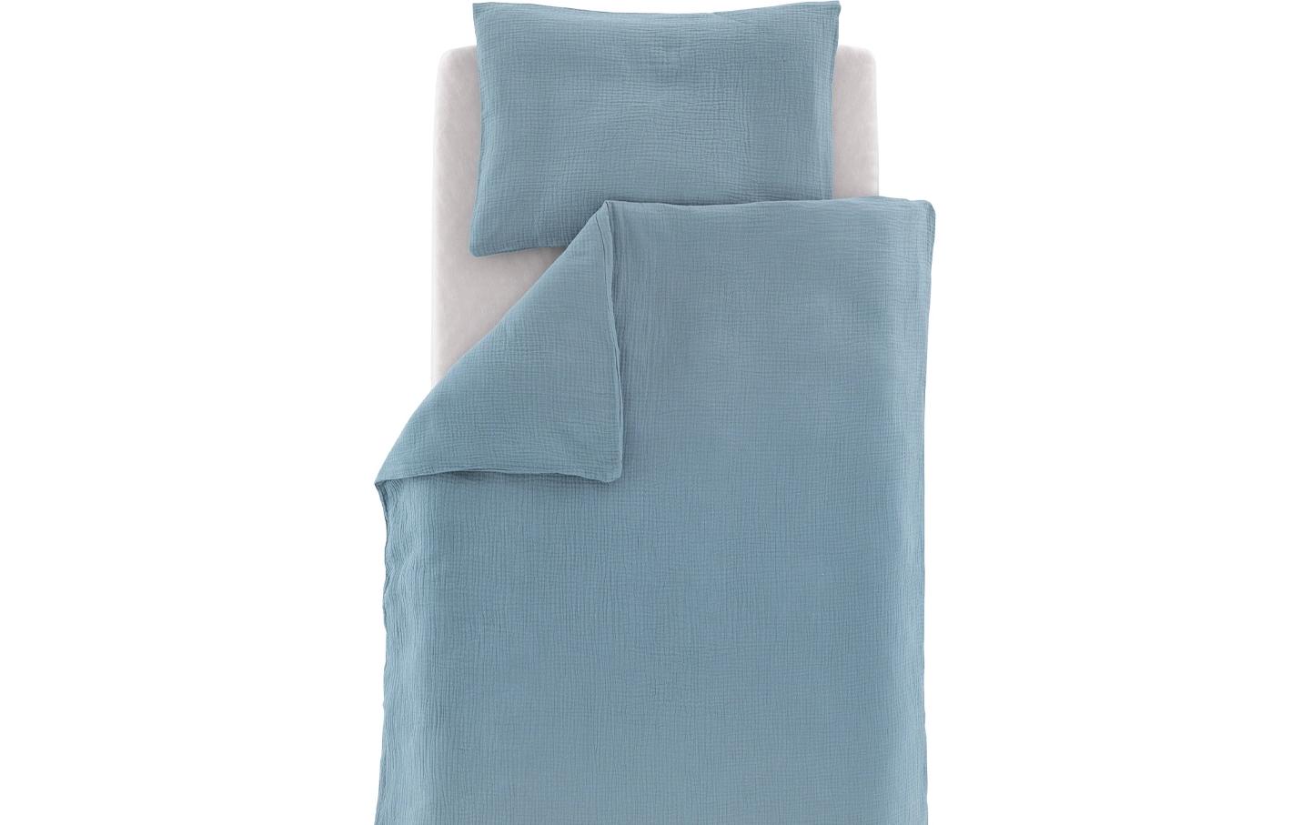 Kinderbettwäsche jeansblau 100/135 + 40/60 cmKuschelige Bettwäsche, extra hautsymphatisch und geschmeidig