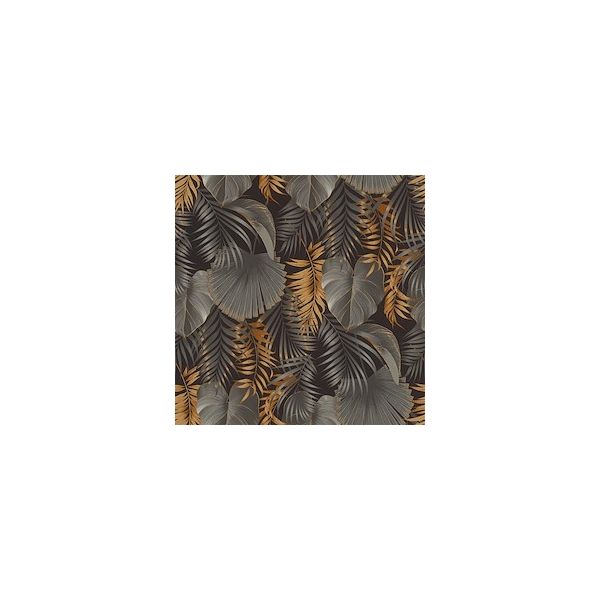 Papel de Parede Tropical Preto/ouro