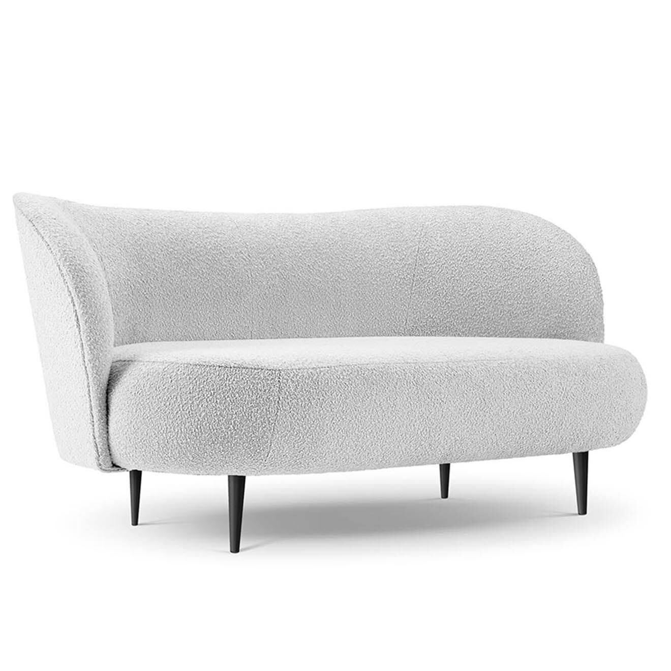 Mazzini Sofas Canapé Clove 3 places Velours bouclé gris clair - 180x77x80 cm