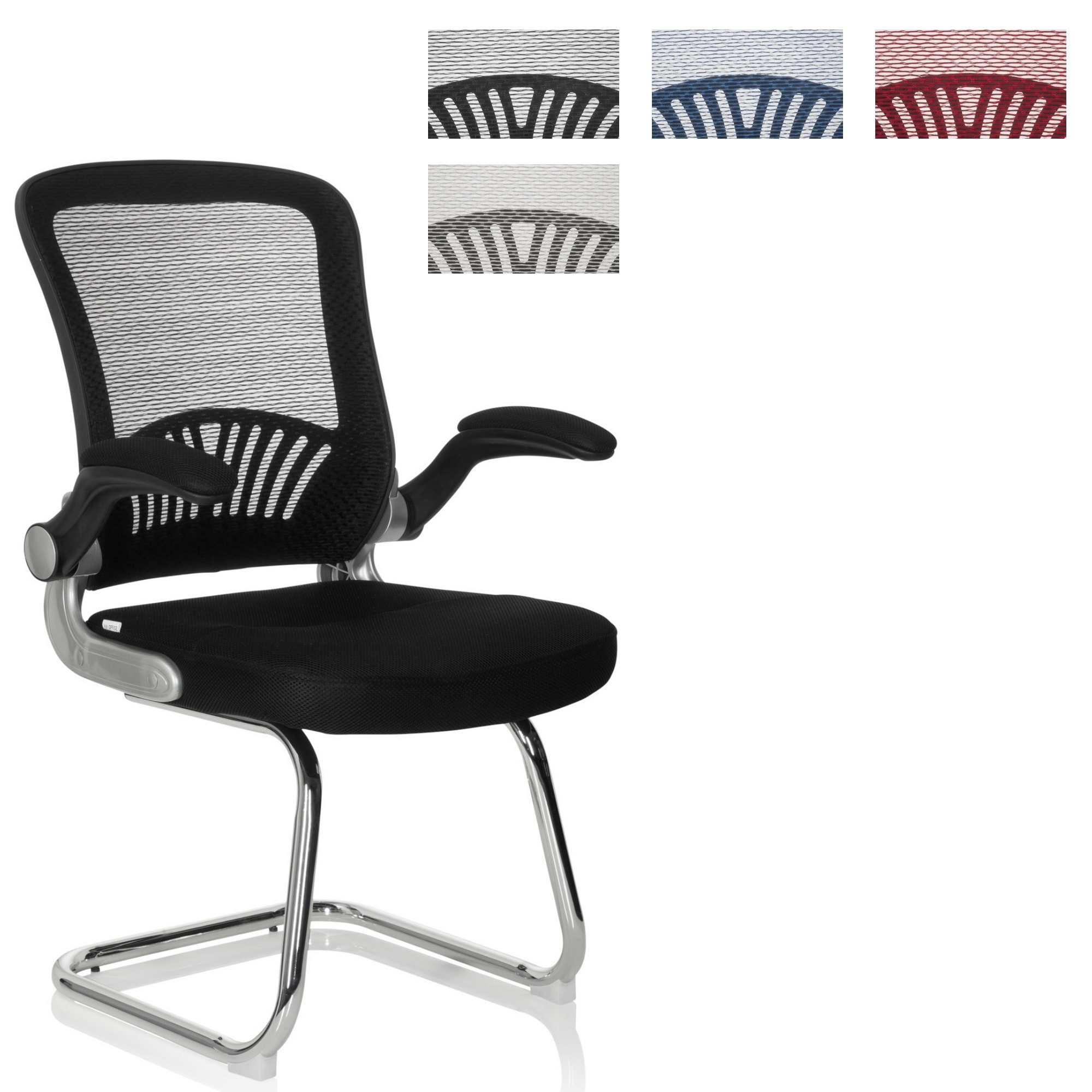 Freischwinger FLYER PRO V Stoff/Netzstoff mit Armlehnen hjh OFFICE