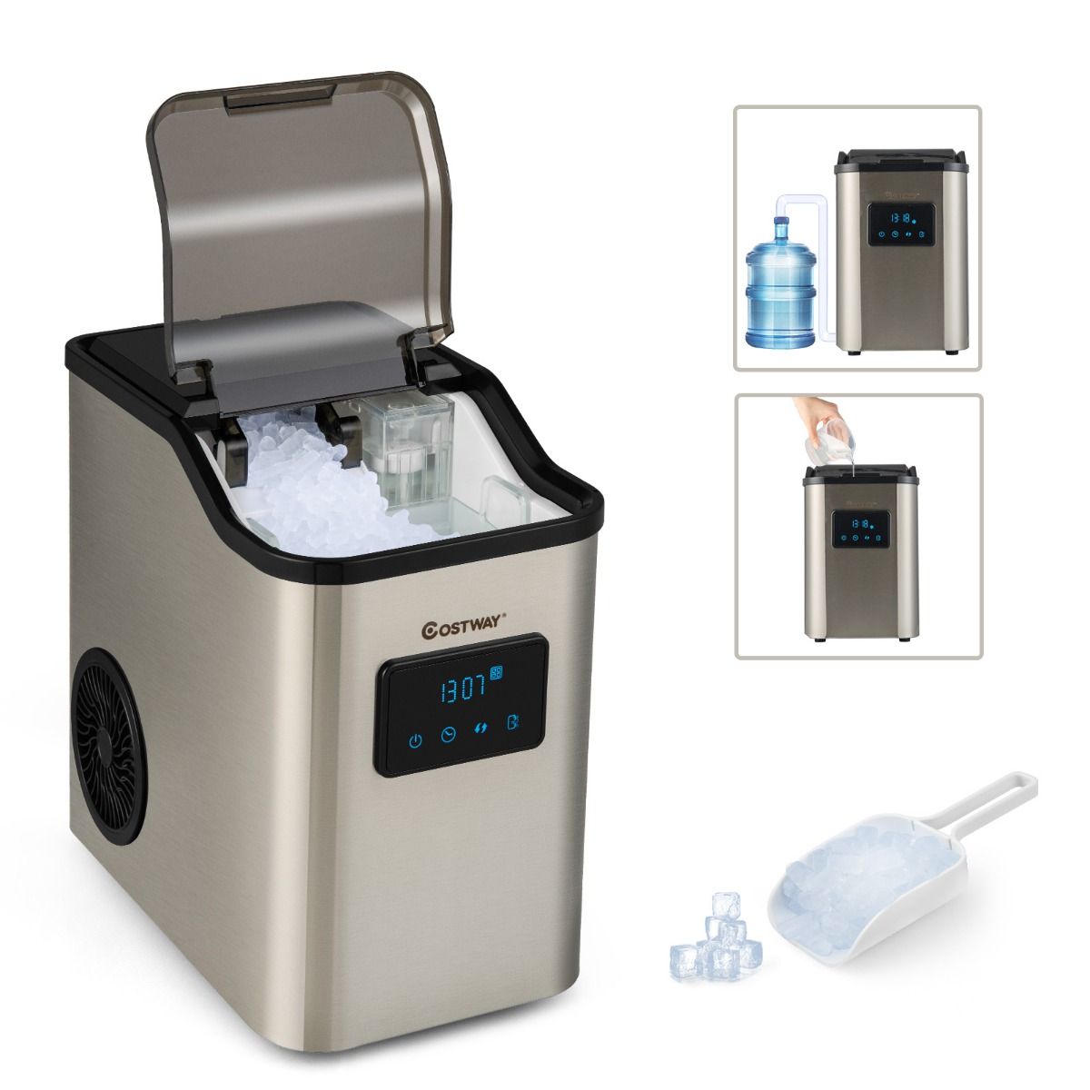 Machine à Glaçons 24kg en 24h Panneau de Contrôle Tactile LED - Lidl-Manfred